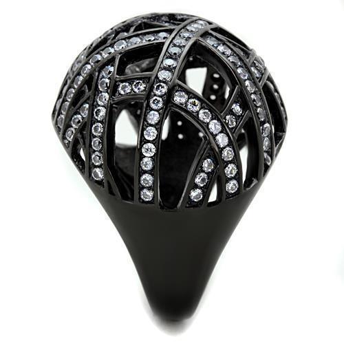 Anillos Para Mujer Color Negro de 316L Acero Inoxidable con Diamante Zirconia Cubica Orvieto - Jewelry Store by Erik Rayo