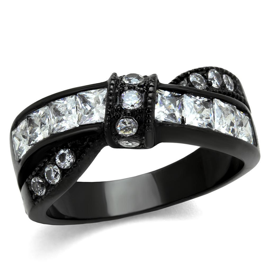 Anillos Para Mujer Color Negro de 316L Acero Inoxidable con Diamante Zirconia Cubica Salome - Jewelry Store by Erik Rayo