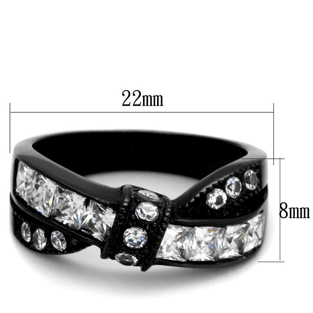 Anillos Para Mujer Color Negro de 316L Acero Inoxidable con Diamante Zirconia Cubica Salome - Jewelry Store by Erik Rayo