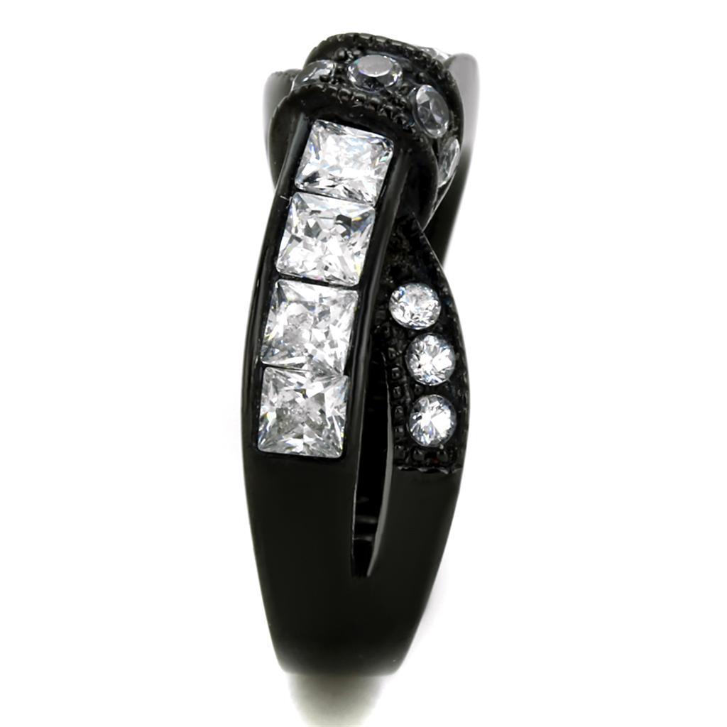 Anillos Para Mujer Color Negro de 316L Acero Inoxidable con Diamante Zirconia Cubica Salome - Jewelry Store by Erik Rayo