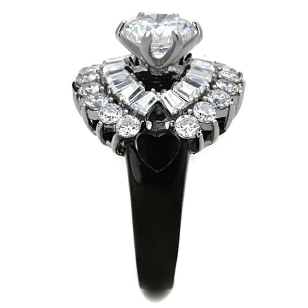 Anillos Para Mujer Color Negro de 316L Acero Inoxidable con Diamante Zirconia Cubica Verona - Jewelry Store by Erik Rayo