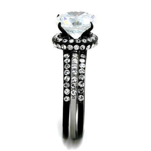 Anillos Para Mujer Color Negro de 316L Acero Inoxidable con Diamante Zirconia Cubica Vittoria - Jewelry Store by Erik Rayo