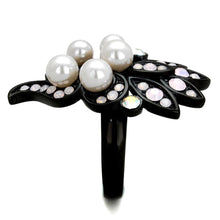 Load image into Gallery viewer, Anillos Para Mujer Color Negro de 316L Acero Inoxidable con Perla in Color Rosa Myriam - Jewelry Store by Erik Rayo
