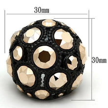 Load image into Gallery viewer, Anillos Para Mujer Color Negro de 316L Acero Inoxidable con Piedra Crystal Color Oro Metalico Tivolo - Jewelry Store by Erik Rayo
