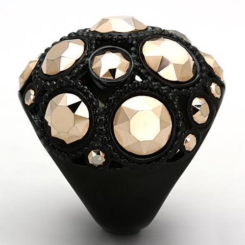 Anillos Para Mujer Color Negro de 316L Acero Inoxidable con Piedra Crystal Color Oro Metalico Tivolo - Jewelry Store by Erik Rayo