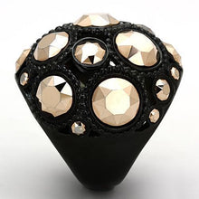 Load image into Gallery viewer, Anillos Para Mujer Color Negro de 316L Acero Inoxidable con Piedra Crystal Color Oro Metalico Tivolo - Jewelry Store by Erik Rayo
