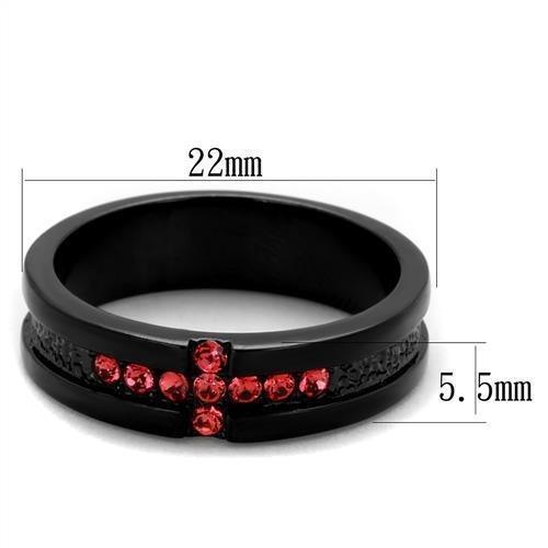 Anillos Para Mujer Color Negro de 316L Acero Inoxidable con Piedra Crystal Color Rosa Elizabeth - Jewelry Store by Erik Rayo