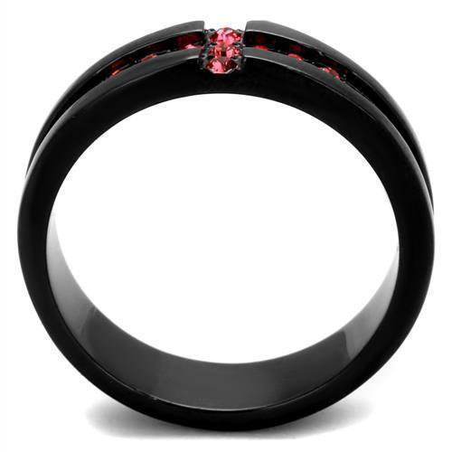Anillos Para Mujer Color Negro de 316L Acero Inoxidable con Piedra Crystal Color Rosa Elizabeth - Jewelry Store by Erik Rayo
