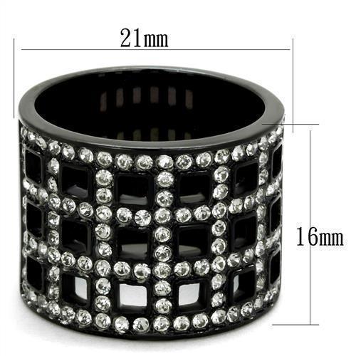 Anillos Para Mujer Color Negro de 316L Acero Inoxidable con Piedra Crystal Diamante Negro Abilene - Jewelry Store by Erik Rayo