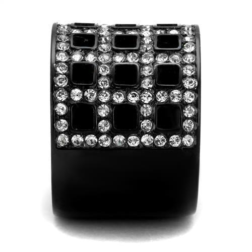 Anillos Para Mujer Color Negro de 316L Acero Inoxidable con Piedra Crystal Diamante Negro Abilene - Jewelry Store by Erik Rayo