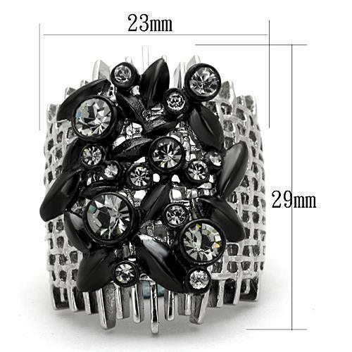 Anillos Para Mujer Color Negro de 316L Acero Inoxidable con Piedra Crystal Diamante Negro Aosta - Jewelry Store by Erik Rayo