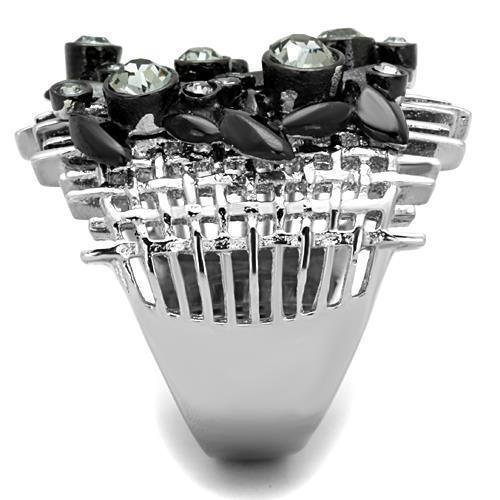 Anillos Para Mujer Color Negro de 316L Acero Inoxidable con Piedra Crystal Diamante Negro Aosta - Jewelry Store by Erik Rayo