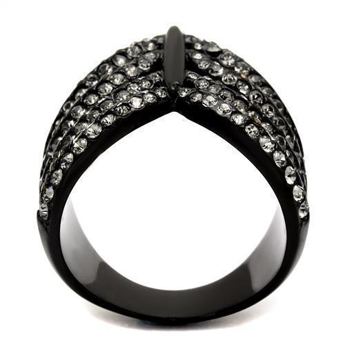 Anillos Para Mujer Color Negro de 316L Acero Inoxidable con Piedra Crystal Diamante Negro Delilah - Jewelry Store by Erik Rayo