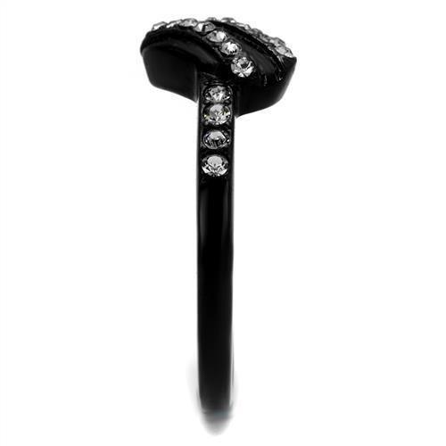 Anillos Para Mujer Color Negro de 316L Acero Inoxidable con Piedra Crystal Diamante Negro Esther - Jewelry Store by Erik Rayo