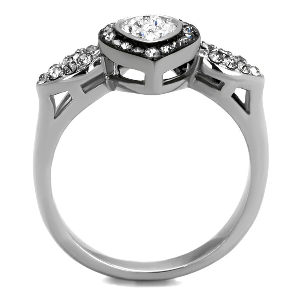 Anillos Para Mujer Color Negro de 316L Acero Inoxidable con Piedra Crystal Diamante Negro Judith - Jewelry Store by Erik Rayo