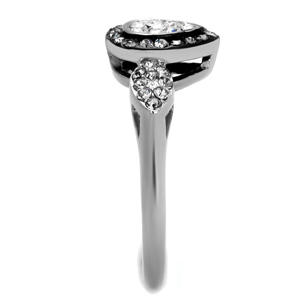 Anillos Para Mujer Color Negro de 316L Acero Inoxidable con Piedra Crystal Diamante Negro Judith - Jewelry Store by Erik Rayo