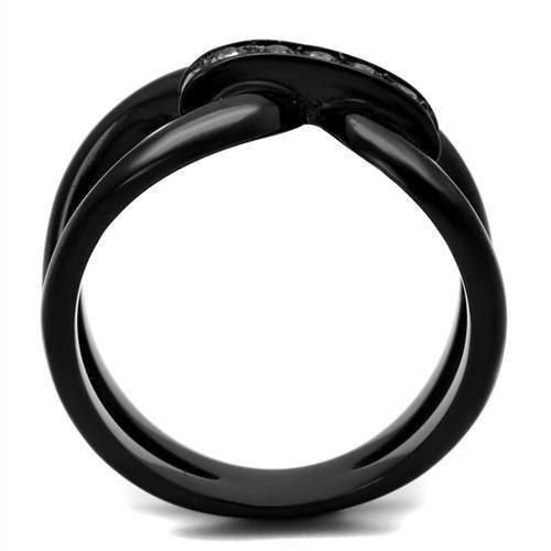 Anillos Para Mujer Color Negro de 316L Acero Inoxidable con Piedra Crystal Diamante Negro Maria - Jewelry Store by Erik Rayo