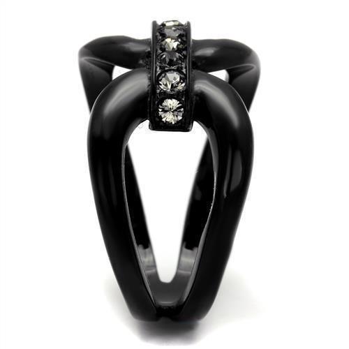 Anillos Para Mujer Color Negro de 316L Acero Inoxidable con Piedra Crystal Diamante Negro Maria - Jewelry Store by Erik Rayo