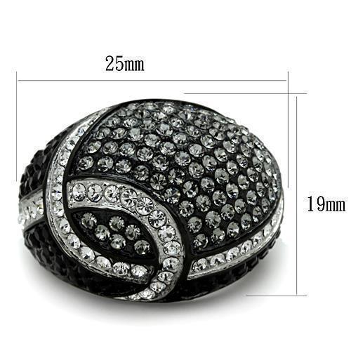 Anillos Para Mujer Color Negro de 316L Acero Inoxidable con Piedra Crystal Diamante Negro Perugia - Jewelry Store by Erik Rayo