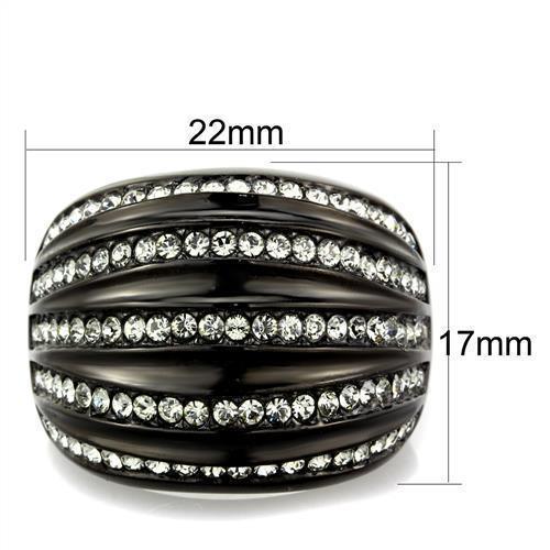 Anillos Para Mujer Color Negro de 316L Acero Inoxidable con Piedra Crystal Diamante Negro Siena - Jewelry Store by Erik Rayo
