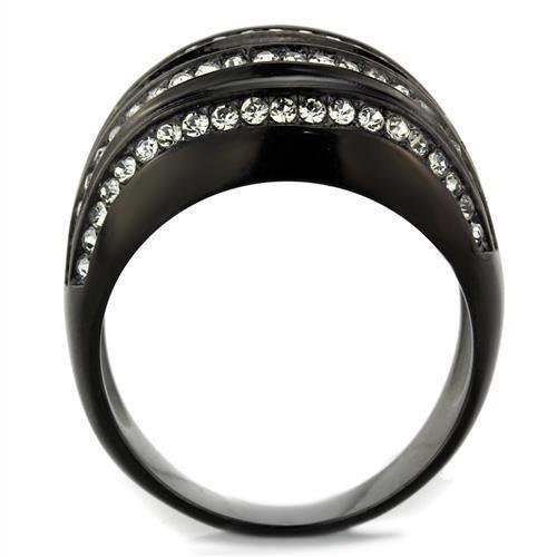 Anillos Para Mujer Color Negro de 316L Acero Inoxidable con Piedra Crystal Diamante Negro Siena - Jewelry Store by Erik Rayo