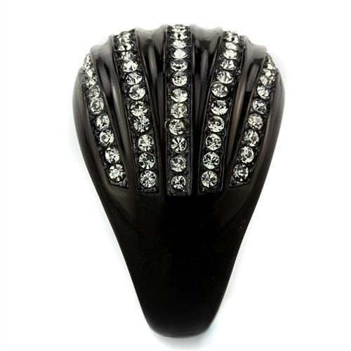 Anillos Para Mujer Color Negro de 316L Acero Inoxidable con Piedra Crystal Diamante Negro Siena - Jewelry Store by Erik Rayo