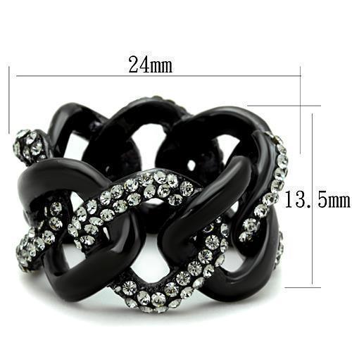 Anillos Para Mujer Color Negro de 316L Acero Inoxidable con Piedra Crystal Diamante Negro Terni - Jewelry Store by Erik Rayo