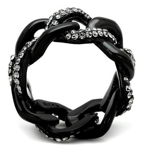Anillos Para Mujer Color Negro de 316L Acero Inoxidable con Piedra Crystal Diamante Negro Terni - Jewelry Store by Erik Rayo