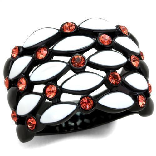 Anillos Para Mujer Color Negro de 316L Acero Inoxidable con Piedra Crystal en Granate Pescia - Jewelry Store by Erik Rayo