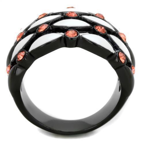 Anillos Para Mujer Color Negro de 316L Acero Inoxidable con Piedra Crystal en Granate Pescia - Jewelry Store by Erik Rayo