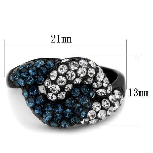 Anillos Para Mujer Color Negro de 316L Acero Inoxidable con Piedra Crystal en Montana Massa - Jewelry Store by Erik Rayo