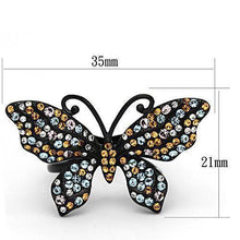 Load image into Gallery viewer, Anillos Para Mujer Color Negro de 316L Acero Inoxidable con Piedra Crystal en Multicolor Capri con Mariposa - Jewelry Store by Erik Rayo
