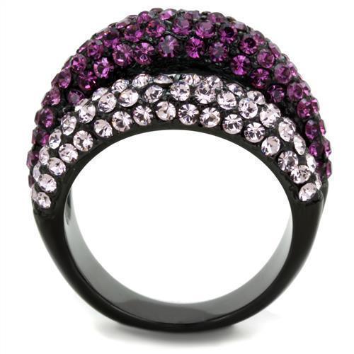 Anillos Para Mujer Color Negro de 316L Acero Inoxidable con Piedra Crystal en Multicolor Pisa - Jewelry Store by Erik Rayo