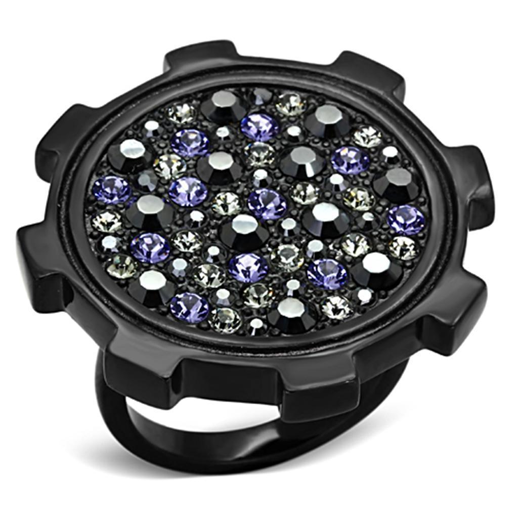 Anillos Para Mujer Color Negro de 316L Acero Inoxidable con Piedra Crystal en Multicolor Udine - Jewelry Store by Erik Rayo