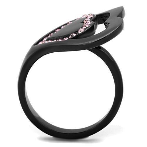 Anillos Para Mujer Color Negro de 316L Acero Inoxidable con Piedra Crystal en Rosa Luz Citta - Jewelry Store by Erik Rayo