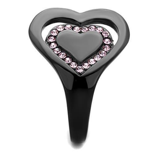 Anillos Para Mujer Color Negro de 316L Acero Inoxidable con Piedra Crystal en Rosa Luz Citta - Jewelry Store by Erik Rayo