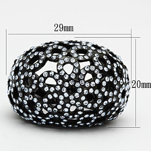 Anillos Para Mujer Color Negro de 316L Acero Inoxidable con Piedra Crystal Zafiro Argenta - Jewelry Store by Erik Rayo