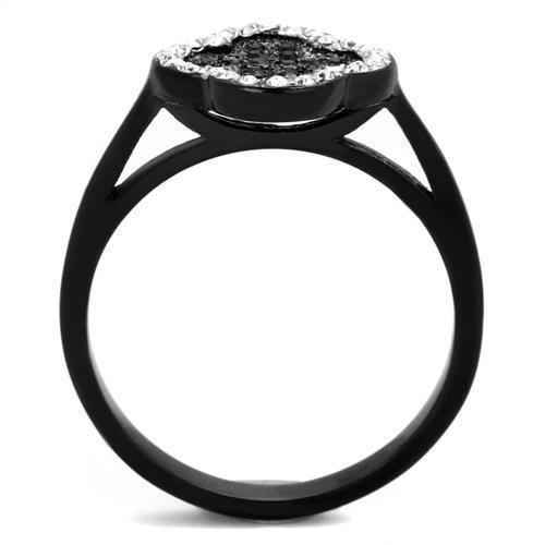 Anillos Para Mujer Color Negro de 316L Acero Inoxidable con Piedra de Crystal en Jet Eliana - Jewelry Store by Erik Rayo