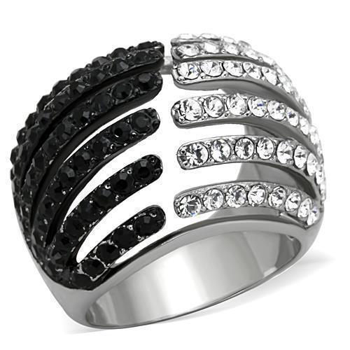 Anillos Para Mujer Color Negro de 316L Acero Inoxidable con Piedra de Crystal en Jet Veneto - Jewelry Store by Erik Rayo