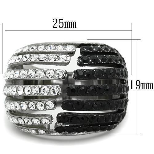 Anillos Para Mujer Color Negro de 316L Acero Inoxidable con Piedra de Crystal en Jet Veneto - Jewelry Store by Erik Rayo