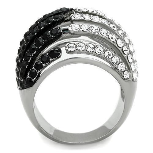Anillos Para Mujer Color Negro de 316L Acero Inoxidable con Piedra de Crystal en Jet Veneto - Jewelry Store by Erik Rayo