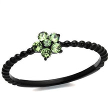 Load image into Gallery viewer, Anillos Para Mujer Color Negro de 316L Acero Inoxidablecon Piedra Crystal Peridoto Umbria - Jewelry Store by Erik Rayo
