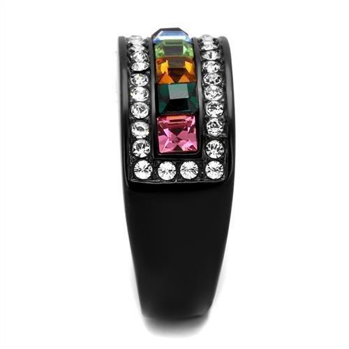 Anillos Para Mujer Color Negro Multicolor y Rojo de 316L Acero Inoxidable con Piedra Crystal en Multicolor Portofino - Jewelry Store by Erik Rayo