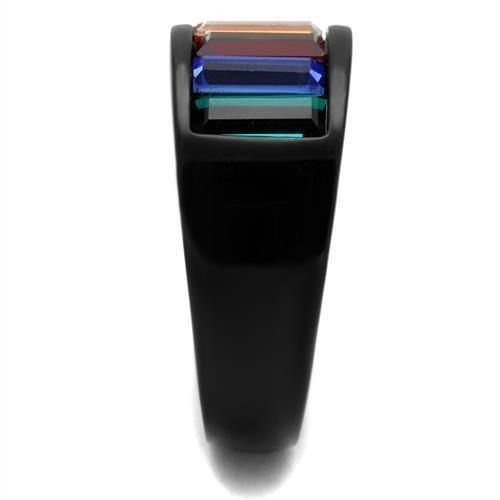 Anillos Para Mujer Color Negro Multicolor y Rojo de 316L Acero Inoxidable con Piedra Crystal en Multicolor Spezia - Jewelry Store by Erik Rayo