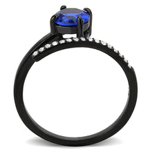 Load image into Gallery viewer, Anillos Para Mujer Color Negro y Azul de 316L Acero Inoxidable con Espinela en Azul Londres Benevento - Jewelry Store by Erik Rayo
