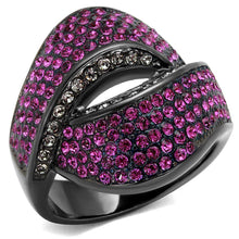 Load image into Gallery viewer, Anillos Para Mujer Color Negro y Morado de 316L Acero Inoxidable con Piedra Crystal Color Duranzno Civita - Jewelry Store by Erik Rayo
