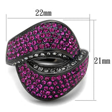 Load image into Gallery viewer, Anillos Para Mujer Color Negro y Morado de 316L Acero Inoxidable con Piedra Crystal Color Duranzno Civita - Jewelry Store by Erik Rayo
