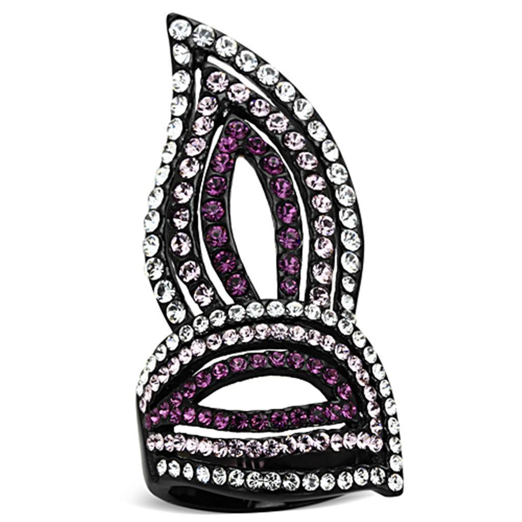 Anillos Para Mujer Color Negro y Morado de 316L Acero Inoxidable con Piedra Crystal en Multicolor Gorizia - Jewelry Store by Erik Rayo