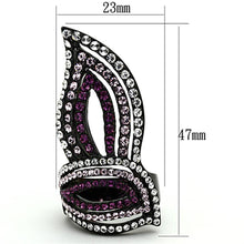 Load image into Gallery viewer, Anillos Para Mujer Color Negro y Morado de 316L Acero Inoxidable con Piedra Crystal en Multicolor Gorizia - Jewelry Store by Erik Rayo
