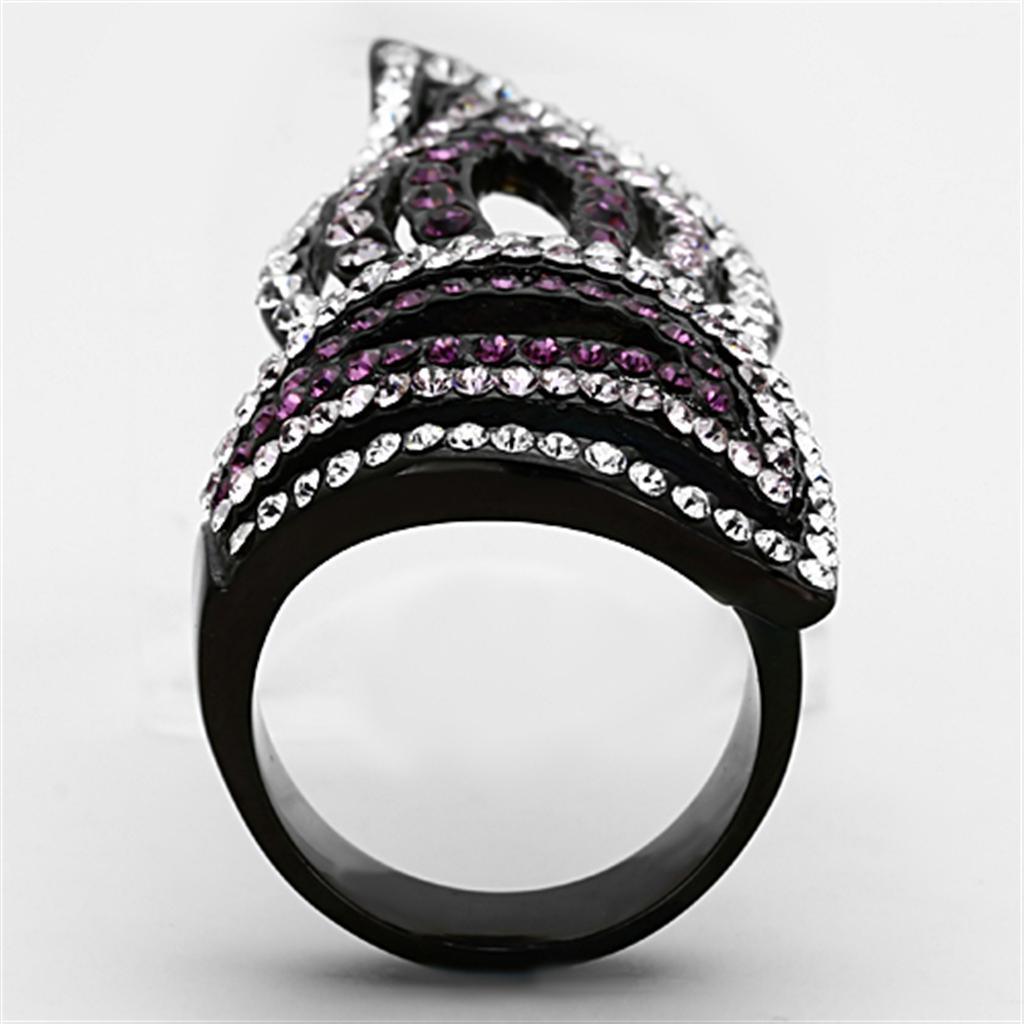 Anillos Para Mujer Color Negro y Morado de 316L Acero Inoxidable con Piedra Crystal en Multicolor Gorizia - Jewelry Store by Erik Rayo